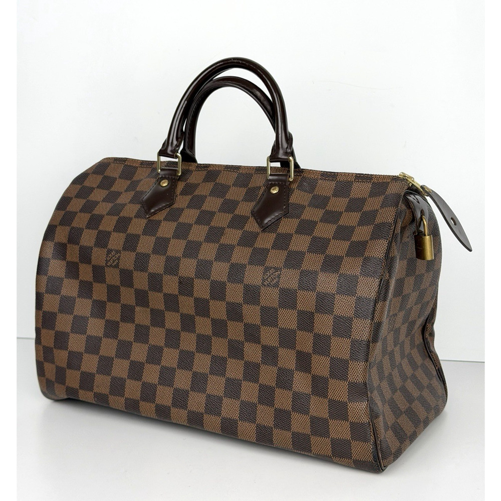 Louis Vuitton Damier Ebene Speedy 35 Handbag in Coated Canvas 2016 S